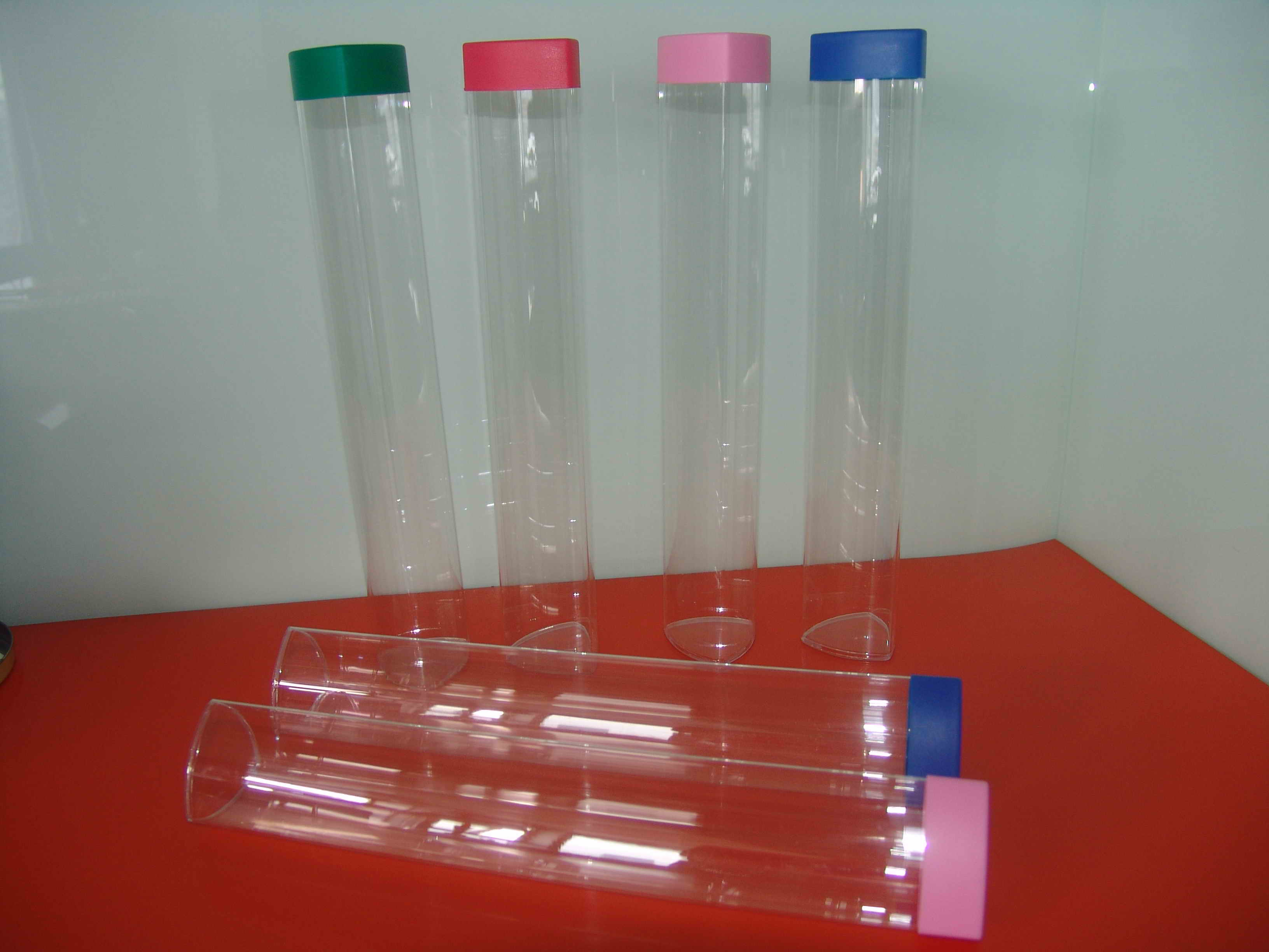 clear triangle tubes,triangle plastic tubes,triangel packaging tubes